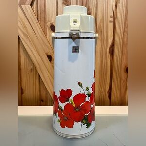 VTG Diamond Brand Airpot Vacuum Bottle Glass Insulated Beverage Dispenser Retro